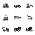 Building vehicle icon set, simple style Royalty Free Stock Photo