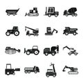 Building vehicles icons set, simple style Royalty Free Stock Photo