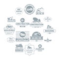 Building vehicles logo icons set, simple style Royalty Free Stock Photo