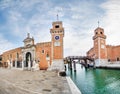 Building of venetian arsenal in Italy Royalty Free Stock Photo