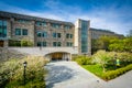 Building and walkways at Loyola University Maryland, in Baltimore, Maryland.