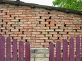 Building of the wall built of brick masonry Royalty Free Stock Photo