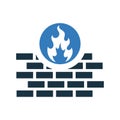 Building wall burning icon design