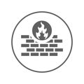 Building wall burning icon / gray color