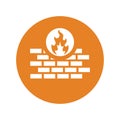 Building wall burning vector icon