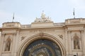 Detail of the building of Budapest Keleti railway station viewed from the west.