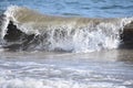 Building wave from the Pacific along the Southern California coast, 8. Royalty Free Stock Photo