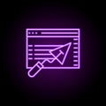 building website icon. Elements of Web development in neon style icons. Simple icon for websites, web design, mobile app, info Royalty Free Stock Photo