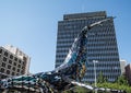 Building a whale, downtown Reno, Nevada