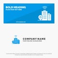 Building, Wifi, Location SOlid Icon Website Banner and Business Logo Template