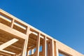 Building Wood Framing Abstract At Construction Site. Royalty Free Stock Photo