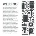 Building works, welding equipment toolkit, weld machine