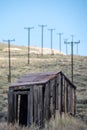 Buildings in the abandoned ghost town of Bodie California. Bodie was a busy, high elevation gold mining town in the Sierra Nevada