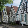 Buildings in the Alexandrinenstreet in Rostock Warnemuende, Germany