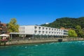 Buildings along the Aare river in the city of Thun, Switzerland Royalty Free Stock Photo