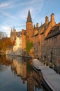 Buildings Along Canal In Brugges, Belgium