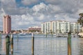 Buildings along Lake Boca Raton in Boca Raton Florida. Royalty Free Stock Photo