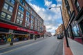 Buildings along Main Street, in downtown Brattleboro, Vermont Royalty Free Stock Photo