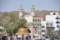 Buildings along Muscat Corniche with Mutrah Souk and Mosque