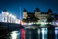 Buildings along Peblinge SÃÂ¸ at night