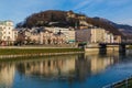 Buildings Along the River Salzach in Salzburg