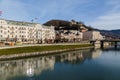 Buildings Along the River Salzach in Salzburg