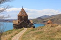 The buildings of the ancient monastery of Sevanavank near Lake Sevan in Armenia Royalty Free Stock Photo