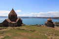The buildings of the ancient monastery of Sevanavank near Lake Sevan in Armenia Royalty Free Stock Photo
