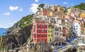 Buildings architecture in Cinque Terre - Five lands ,at Riomaggiore village