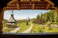 Buildings of Barsana monastery, Maramures, Romania Royalty Free Stock Photo