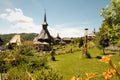 Buildings of Barsana monastery, Maramures, Romania Royalty Free Stock Photo