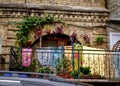 colorful balcony. windows of historic buildings. Royalty Free Stock Photo