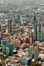 downtown bogota buildings seen from the air Royalty Free Stock Photo