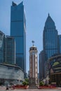 Buildings in Chongqing landmark Liberation Monument and the business district