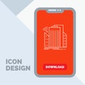 Buildings, city, sensor, smart, urban Line Icon in Mobile for Download Page