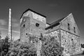 Buildings of a closed stone and brick distillery in the village of Trzemeszno Lubuskie Royalty Free Stock Photo