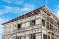 Buildings are constructed with scaffolding Royalty Free Stock Photo