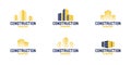 Buildings construction design element vector logos or icons, real estate realty theme.