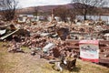 Buildings destroyed by bushfire Royalty Free Stock Photo