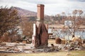 Buildings destroyed by bushfire Royalty Free Stock Photo