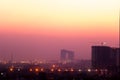 Buildings at dusk in Noida India Royalty Free Stock Photo