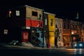 Buildings on Eastern Avenue at night, in Highlandtown, Baltimore, Maryland