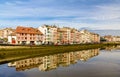 Buildings at the embankment of Bayonne - France Royalty Free Stock Photo