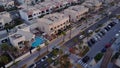 The Buildings In The Emirate Of Dubai. Aerial view. Highway. Aerial view of the business district of Dubai. Top view of