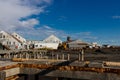 Buildings and equipment at a salmon cannery on Bristol Bay