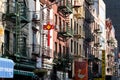 Buildings with Fire Escape in Chinatown, NYC Royalty Free Stock Photo