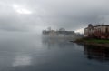 Buildings in a fog