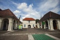 Buildings at the Fort Vredeburg Museum. Vredeburg Fort is a former colonial fort located in the city of Yogyakarta, Indonesia. Royalty Free Stock Photo