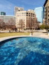Buildings and fountain in downtown of city Fort Worth Royalty Free Stock Photo