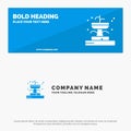 Buildings, Fountain, Garden, Park SOlid Icon Website Banner and Business Logo Template